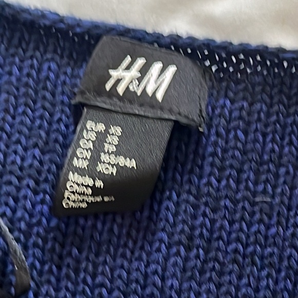 H&M xs navy tunic sweater 100% cotton - Picture 2 of 5